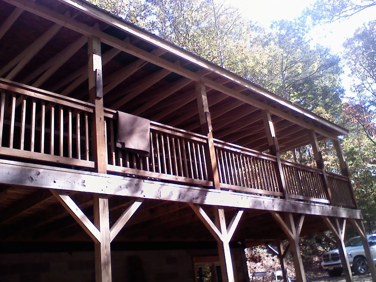 Timber framing under a new elevated porch and deck — Roof Leak Repair in Lewisport by Roofing Brothers